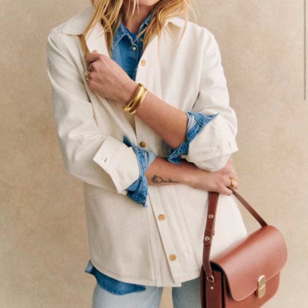 Sezane Will Jacket in Ecru Size Small